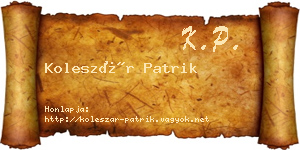 Koleszár Patrik névjegykártya