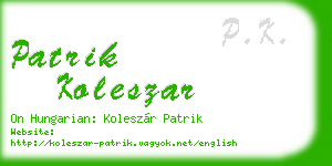 patrik koleszar business card