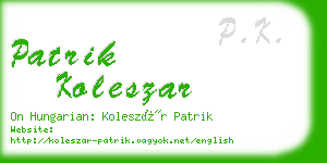 patrik koleszar business card